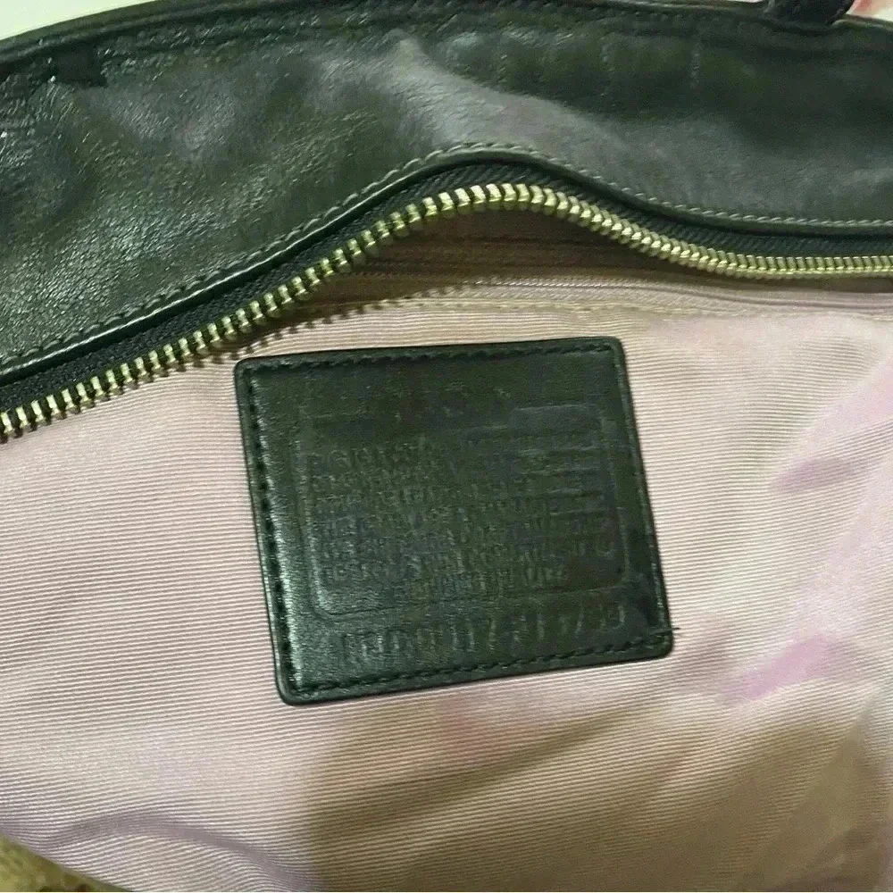 Coach vintage black leather satchel handbag